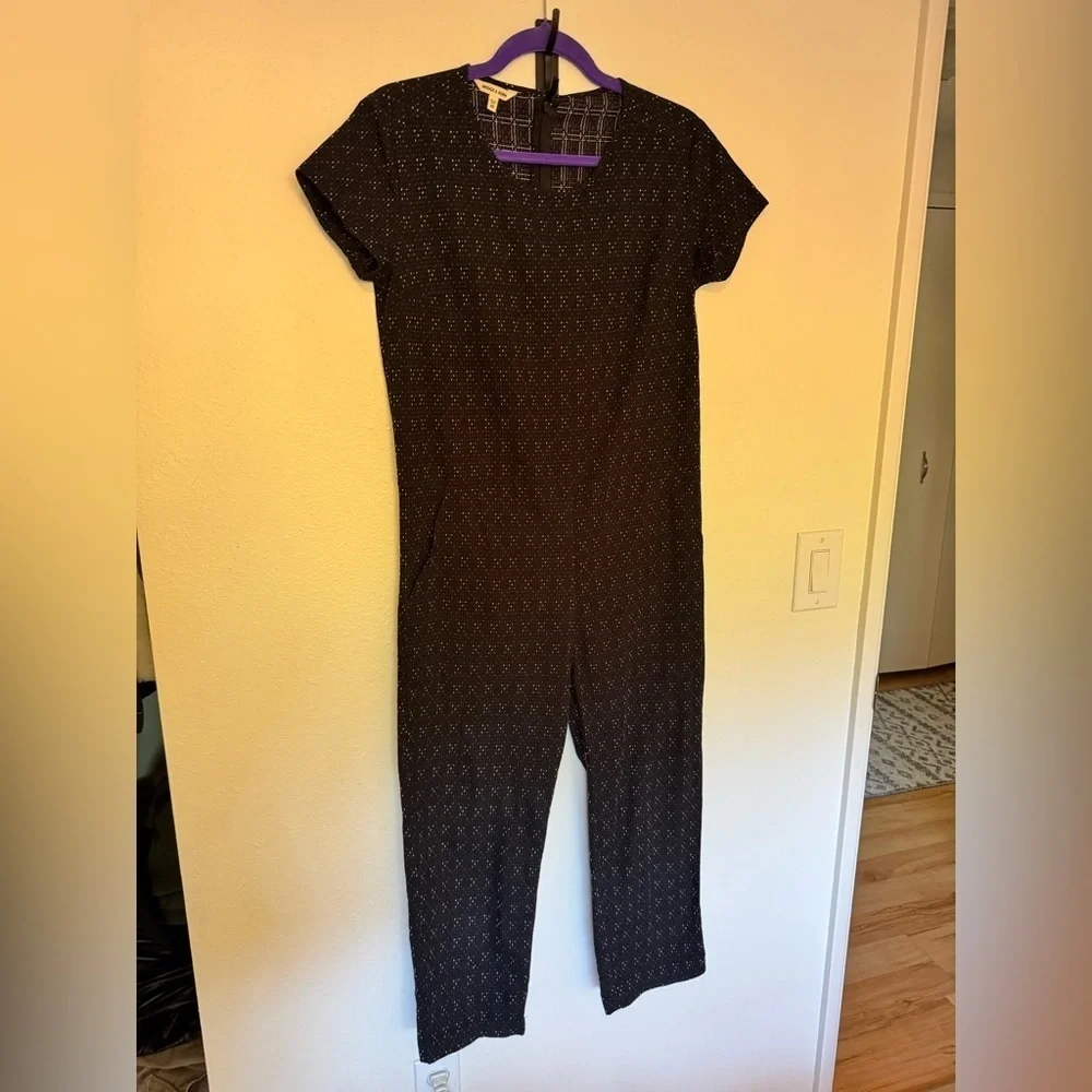 NEW Bridge & Burn Wheeler Jumpsuit Cropped Black Dots 100% Cotton Size XS NWOT